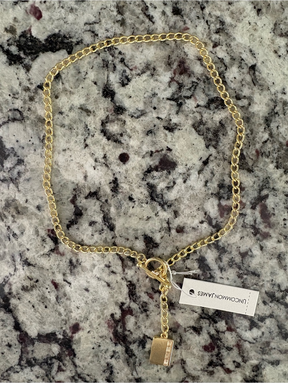Uncommon James Gold Chain Necklace with Padlock Charm
